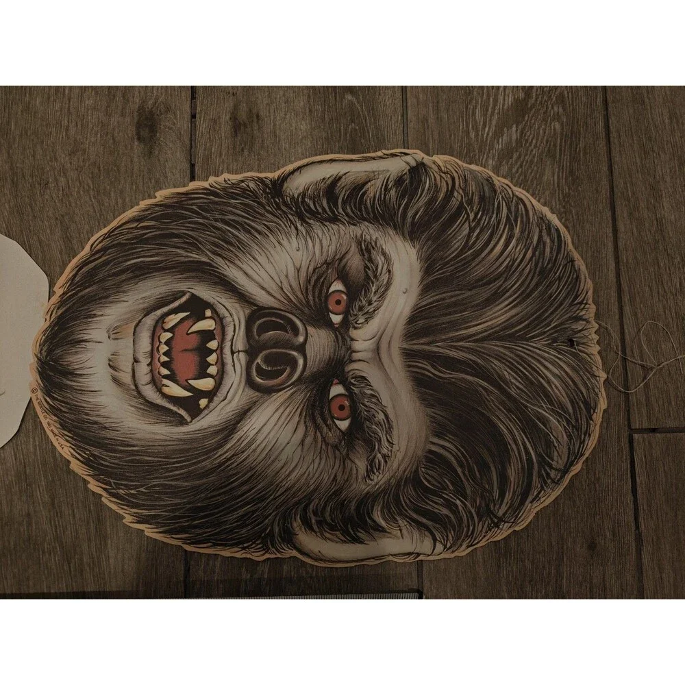 Vintage 1983 Beistle Co. Die Cut Double Sided Halloween Decoration Wolf Man